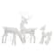 White Glittered Doe, Fawn &#x26; Reindeer Lighted Christmas Decoration